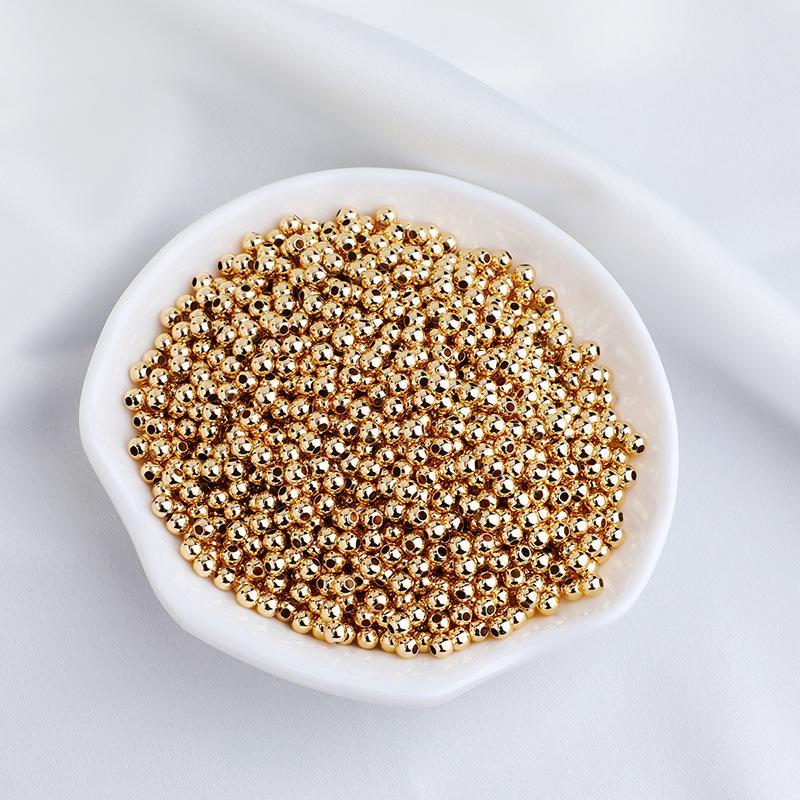100pcs 14K Gold-Filled Smooth Round Beads for DIY Bracelets and Jewelry Making
