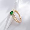 Fashion  Rose Gold Color Wedding Bride Ring Square Green Natural Zircon Accessories Vintage Women Daily Fine Jewelry