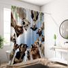1pc Cute Dog Printed Waterproof Shower Curtain Shower Partition Bathroom Privacy Protection with 12 Hooks for Easy Installation