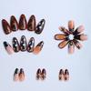 24-piece Almond-shaped Wearable Nails Y2K Manicure Nails Black Gradient Leopard Print Retro French False Nails