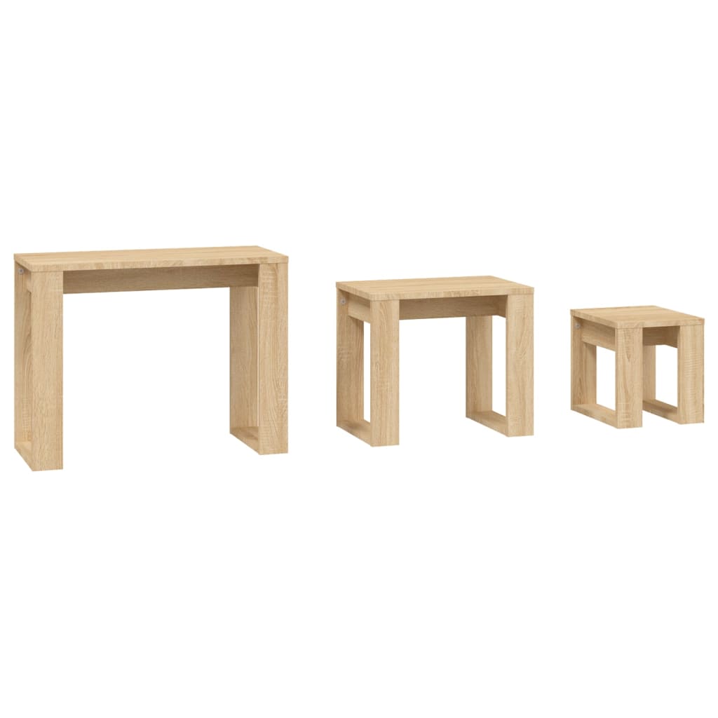 Vidaxl Nesting Tables, 3 Pcs., Wood-Based Material