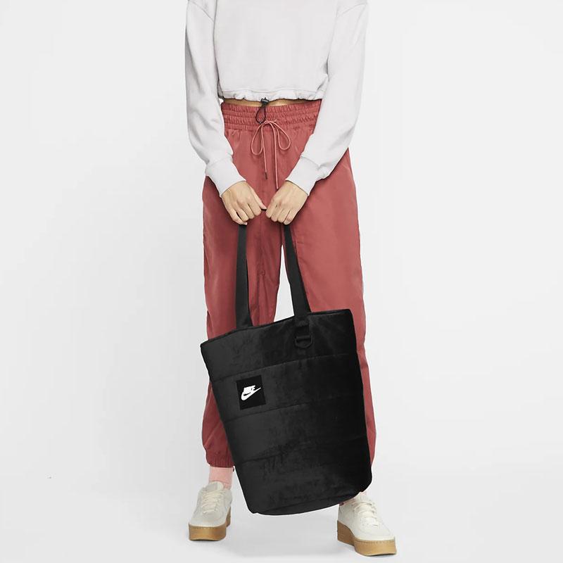 New Nike Sportswear Polyamide Tote Bag Shopping Bag Handbag Small Size Unisex Black CU3930-010