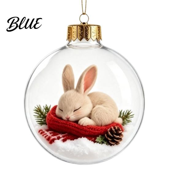 LED Hängende Weihnachtskugeln Beleuchtete Kugeln, 3D Miniatur Szene mit Warmen LED Winterdekorationen Licht, Klare Acryl Kugel Dekoration