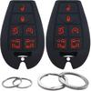 2Pcs Silicone 7 Button Key Fob Cover Remote Case Keyless Protector Compatible with Dodge Challenger Charger Durango Grand Caravan Journey Magnum Ram