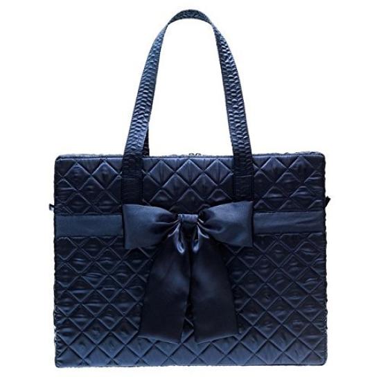 

NaRaYa Ribbon Square L Navy Blue Bag, (Double Zipper), [Used]