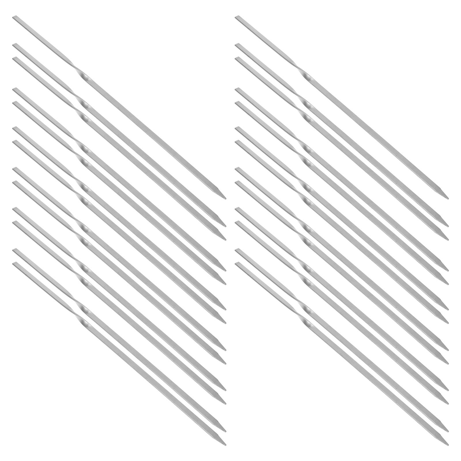 Skewer Piercing Needle Stainless Steel Barbecue Stick Silver Grilling Accessories