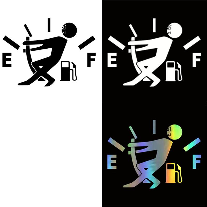Funny Car Stickers Pull Fuel Tank Pointer Reflective Vinyl Sticker High Gas Decal Fuel Gage Empty Stickers Decal Auto Exterior