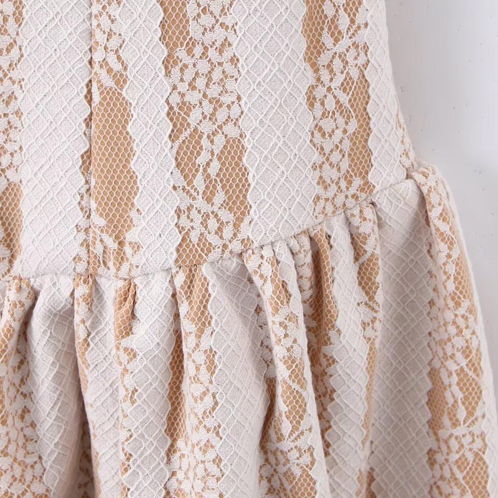 French Retro Sleeveless Lace Patchwork Slim Short Dress - Autumn 2025 Collection