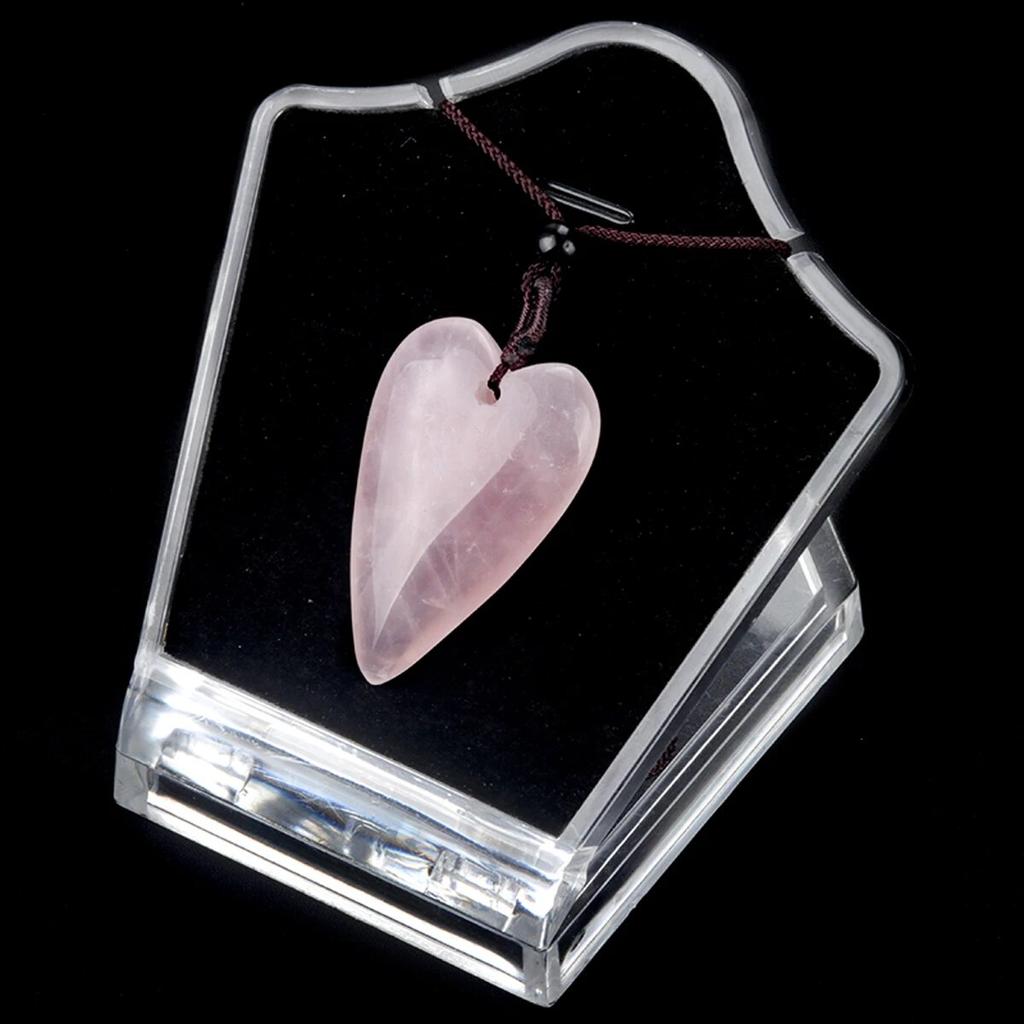 Peach-Heart Necklace Natural Stone Amethyst/Green Aventurine Pendant Necklace For Girls Women Birthday Wedding Gifts