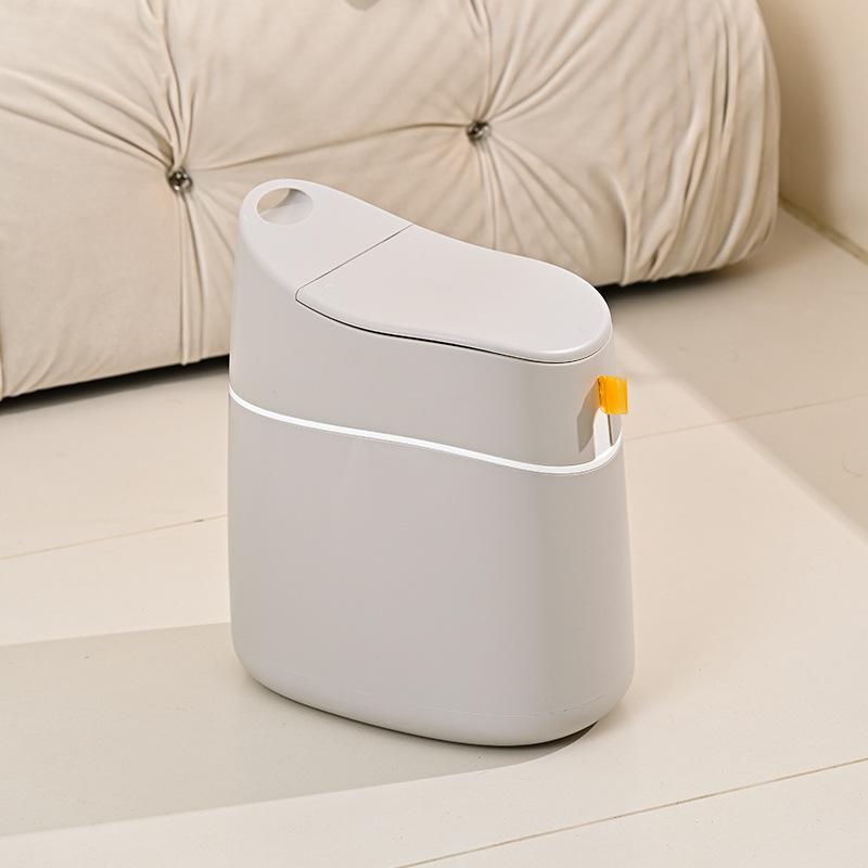 

Мусорное ведро с крышкой для кухни, ванной, водонепроницаемое, большое, пресс-крышка, мусорное ведро с завязкой, туалет, антизапаховая корзина для бумаг с крышкой серый