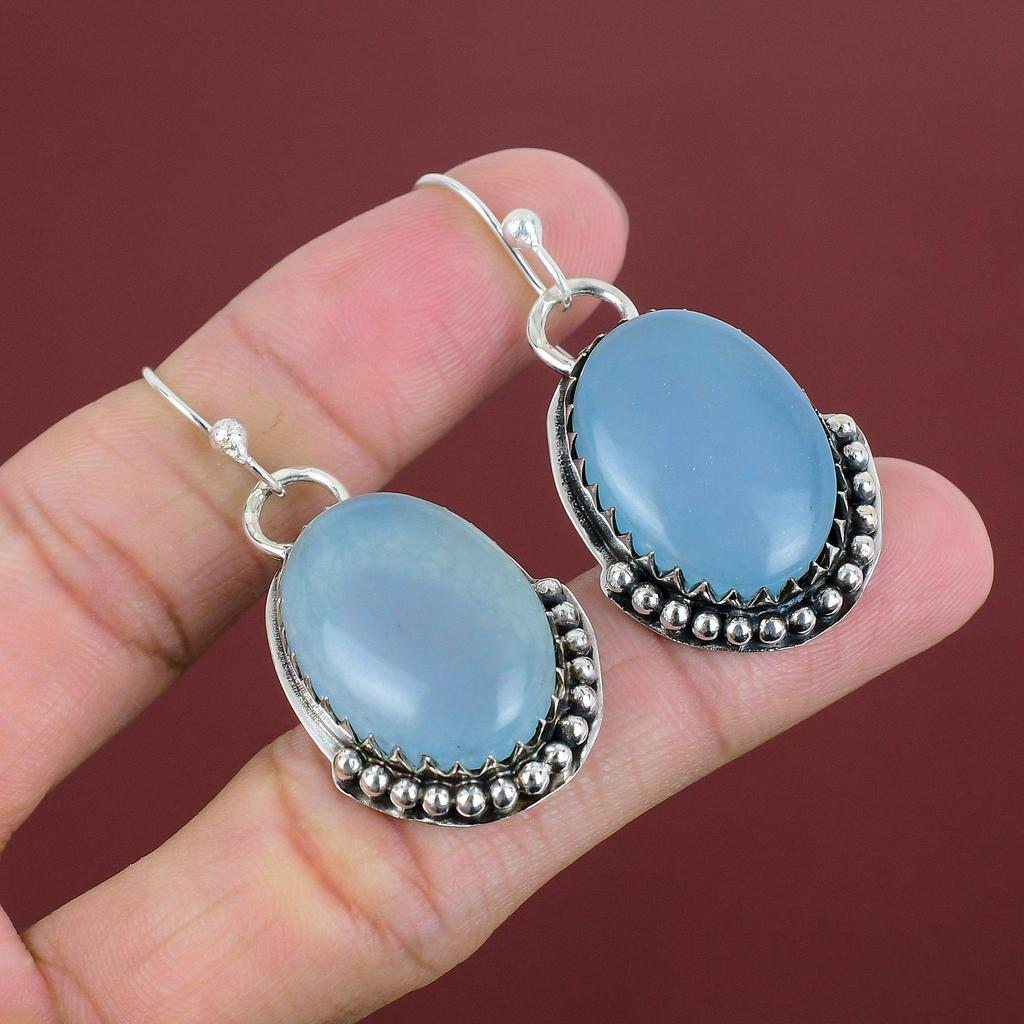Aquamarine Earring Original Gemstone Earrings 925 Sterling Silver Earring Handmade Earring Aquamarine Jewelry Drop Earring Engagement Gifts