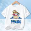 Doraemon Colorful T-shirt Printed Short-sleeved Outdoor Simple Comfortable Pullover Tops Summer Clothes Casuals Round Neck Shirt