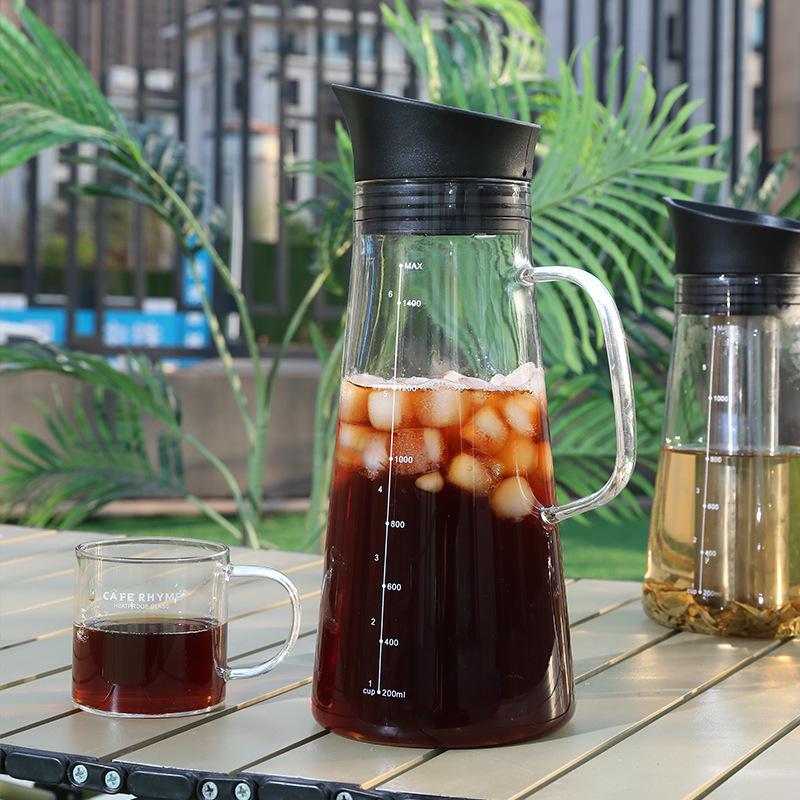 Glass Cold Brew Coffee & Tea Pot - Perfect for Iced Coffee, Juice, and Fruit Infusions