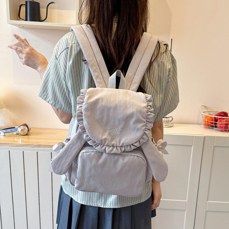 Schoolbag Korean Ins Rabbit Ears Small Backpack Female Niche High Value College Student Schoolbag Light Commuter Casual Backpack