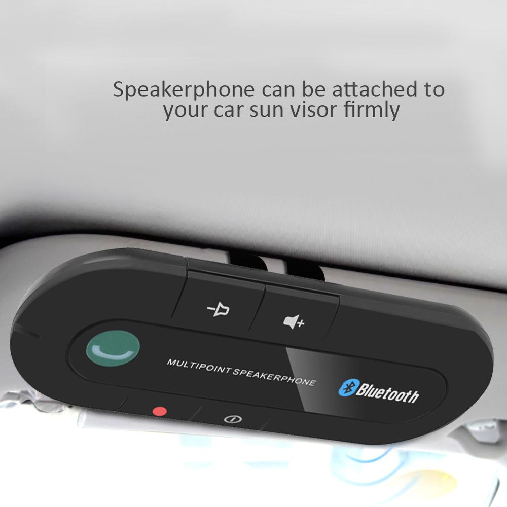 Handsfree Bluetooth Car Kit Sun Visor Clip Audio Adapter Wireless Receiver Multipoint Speaker Phone Auto Stereo Mp3 Player