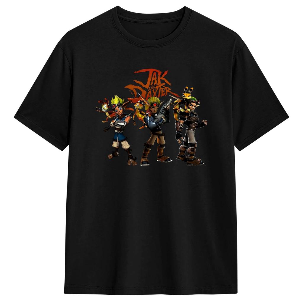 T-shirt Harajuku Spiaggia Jak and Daxter T-shirt Novità Maglietta in Puro Cotone per Unisex Y2K Casual Top a Maniche Corte Magliette
