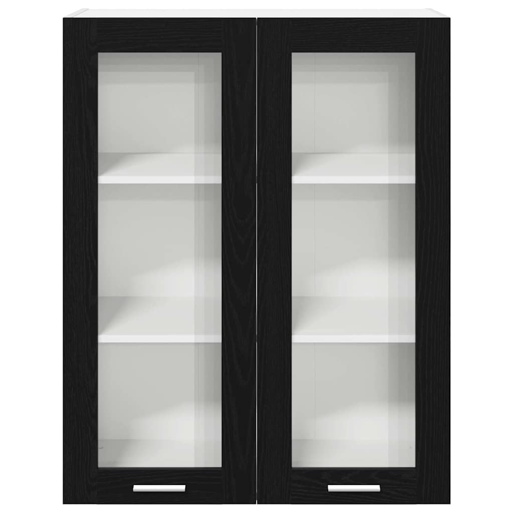 Hanging Cabinet with Storage Black Oak Effect 80 X 31 X 100 Cm