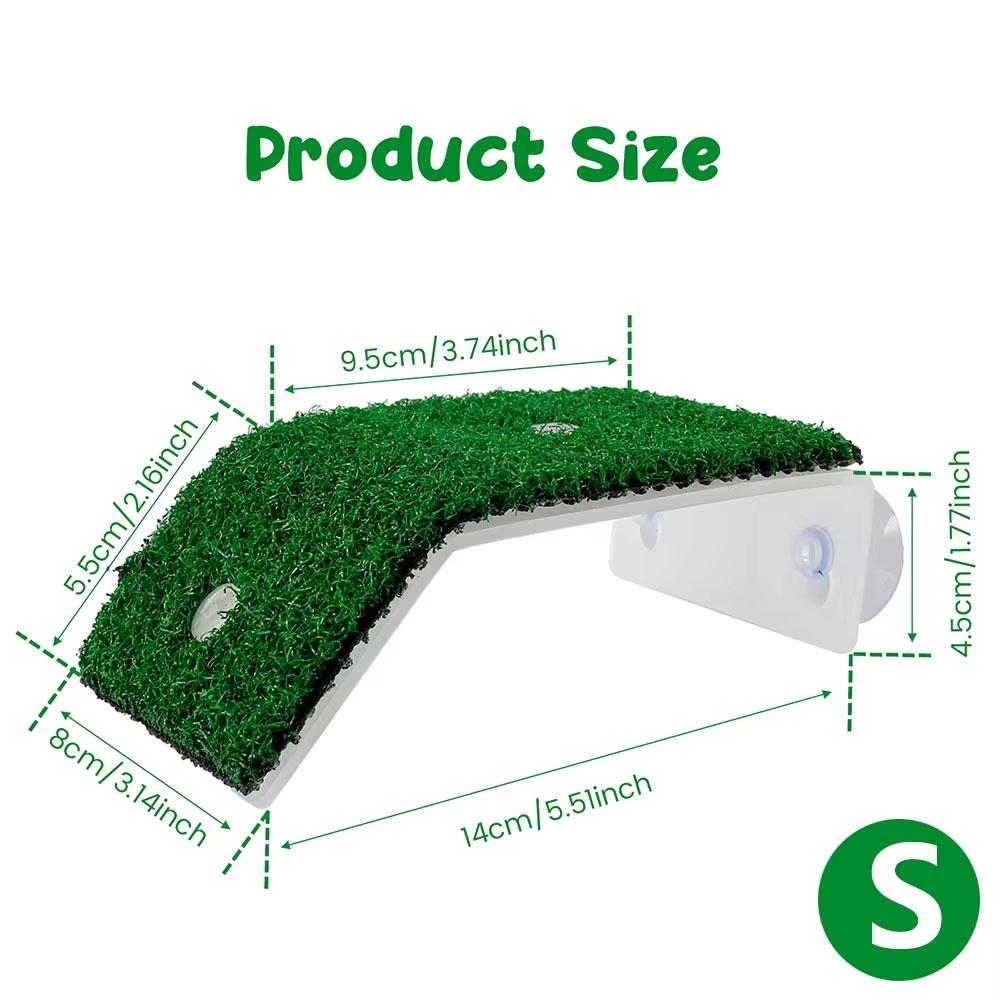 Turtle Ramp Simulation Turf Turtle Basking Platform with Suction Cup Turtle Resting Terrace Aquarium Accessories Habitat Decor