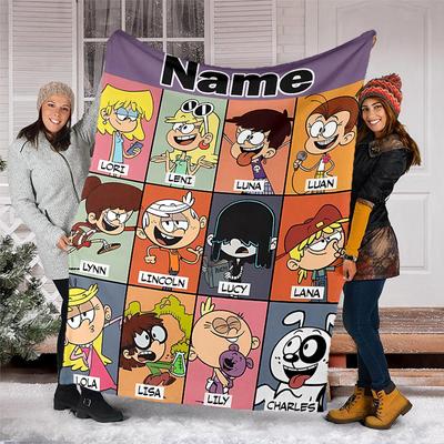 Personalized Custom Name Blanket - The Loud House Print Design,Blanket for Sofa,Bed,Travel,Camping - Soft and Warm, Great Gift