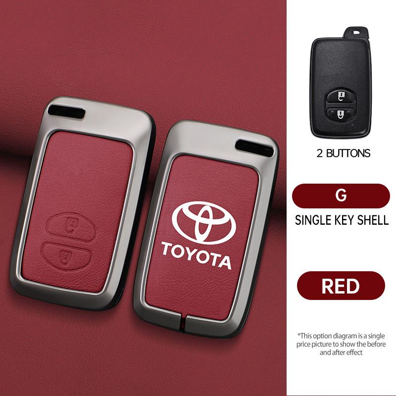 

Zinc Alloy Leather Car Remote Key Case Holder Shell For Toyota Aqua RAV4 Land Cruiser Camry Prado Corolla Prius Keyless Keychain