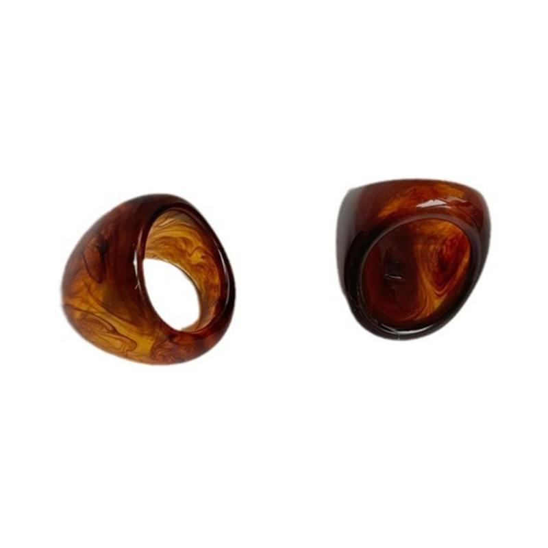 Fashionable Resin Jewelry Ring Featuring Deep Amber Shade Versatile Accessory For Casual Or Formal Outfits