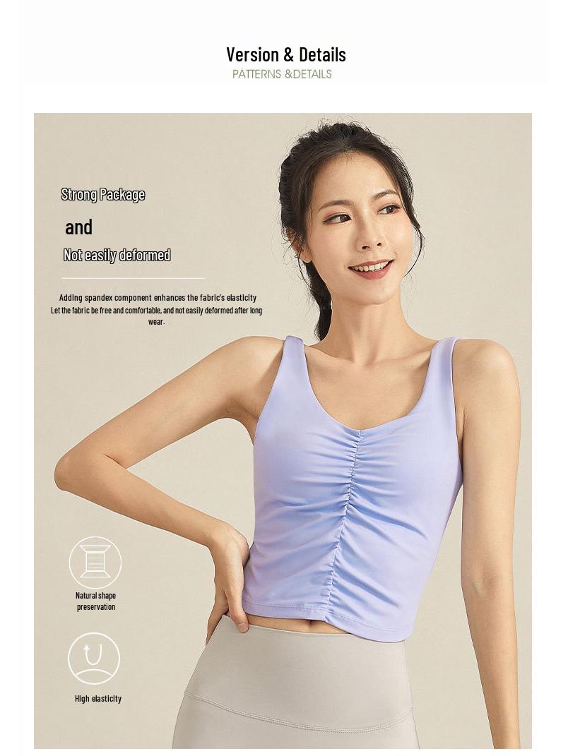 

Ударопрочный жилет для йоги с нагрудными вкладышами - Женственная сексуальная спина, повседневная одежда для фитнеса и бега L