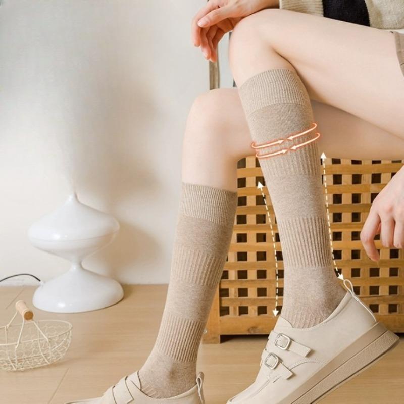Calf Lantern Socks for Women To Look Slimmer and Have Beautiful Legs in Autumn and Winter. Pure Cotton Pressure Anti-slip and Non-dropping Long Socks