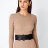 Cloth Stretchy Cummerbunds PU Wide Waist Belt Simple Female Waistband  Dress