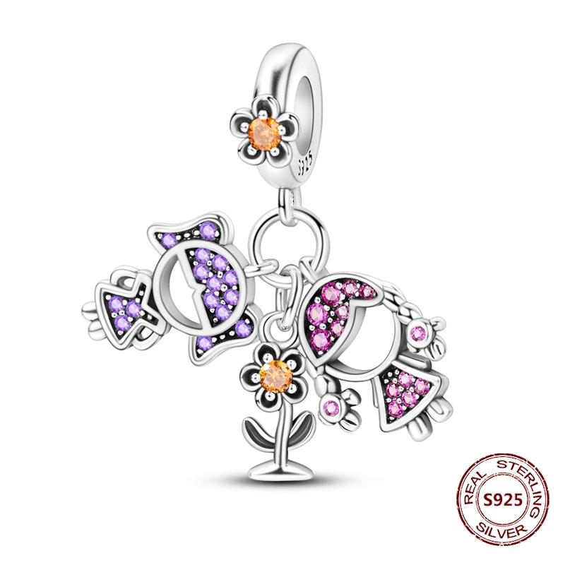 Copper Yellow Series Fashion Gold Sunflower Heart Charm Beads Fit Original Bracelet Party Diy Jewelry Gift