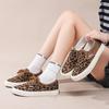 Damen Leopardenmuster Retro Canvas Sneaker - Schnürung, Vielseitige Casual Slip-ons
