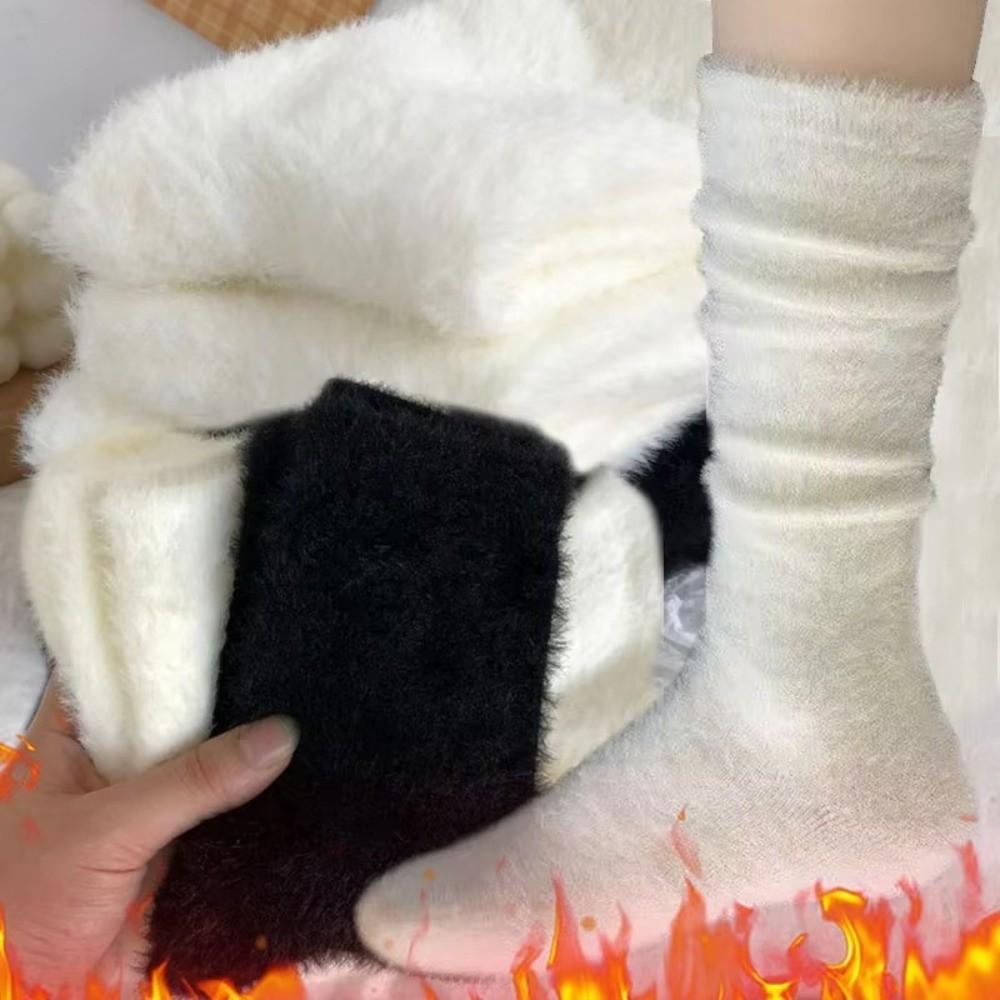 Mink Velvet Mid-tube Socks Thick Hosiery New Leg Warmers Autumn and Winter