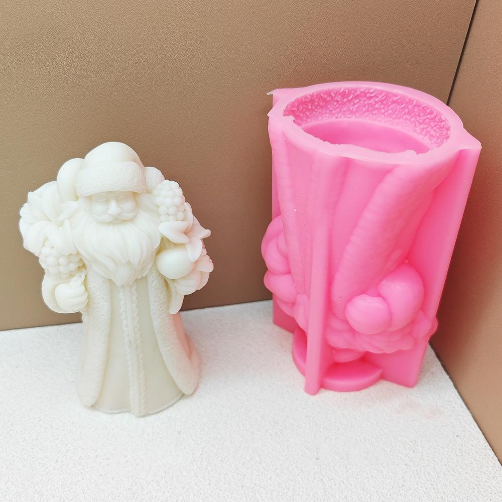 Santa Claus Candle Silicone Mold Gift Sack Santa Claus Epoxy Resin Silicone Mould Fruit Santa Claus Concrete Cement Gypsum Molds