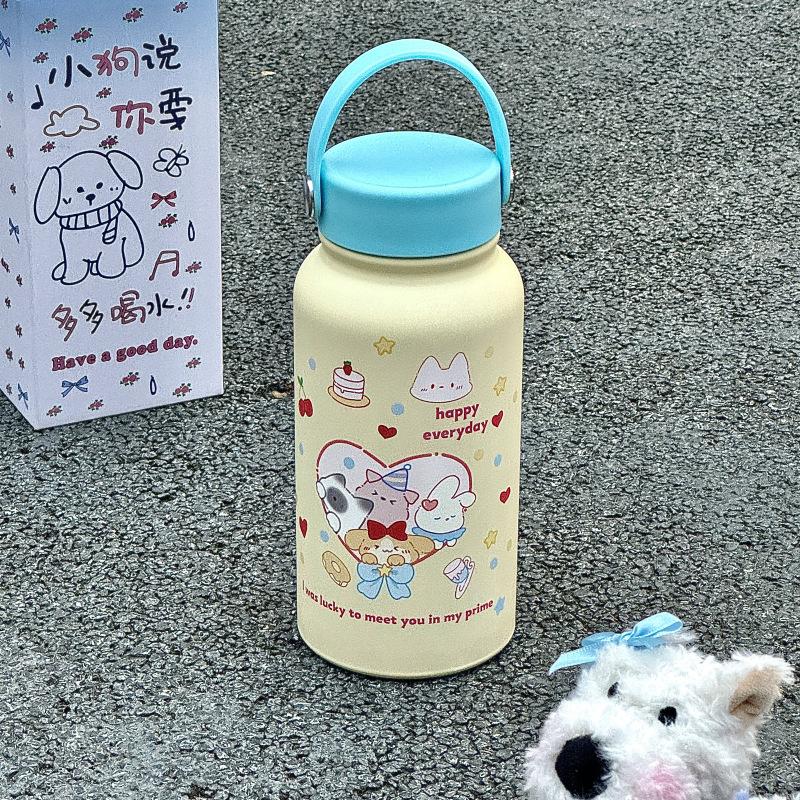 Blue Star Vacuum Cup Puppy Thermal Car Cup New Insulated Water Bottle