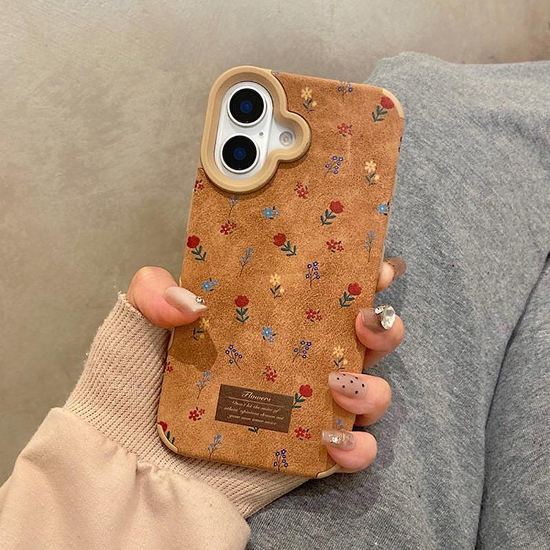 Autumn and Winter Leather Full Screen Flowers Are Suitable for Apple 16 Mobile Phone Case IPhone 15 Protective Case Apple 14 Full Cover Protection