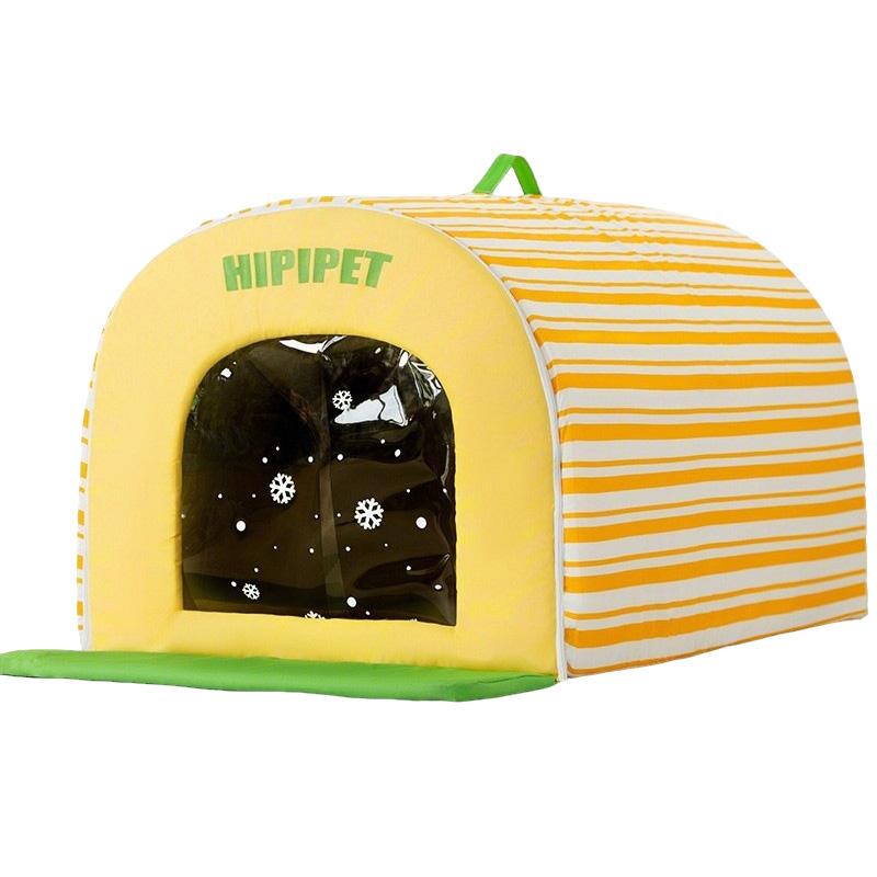 Cat Air Conditioning House Summer Cat Cooling Tool Nest Dog Ice House Dog Four Seasons Cat Pet Ice House (Orange,S)