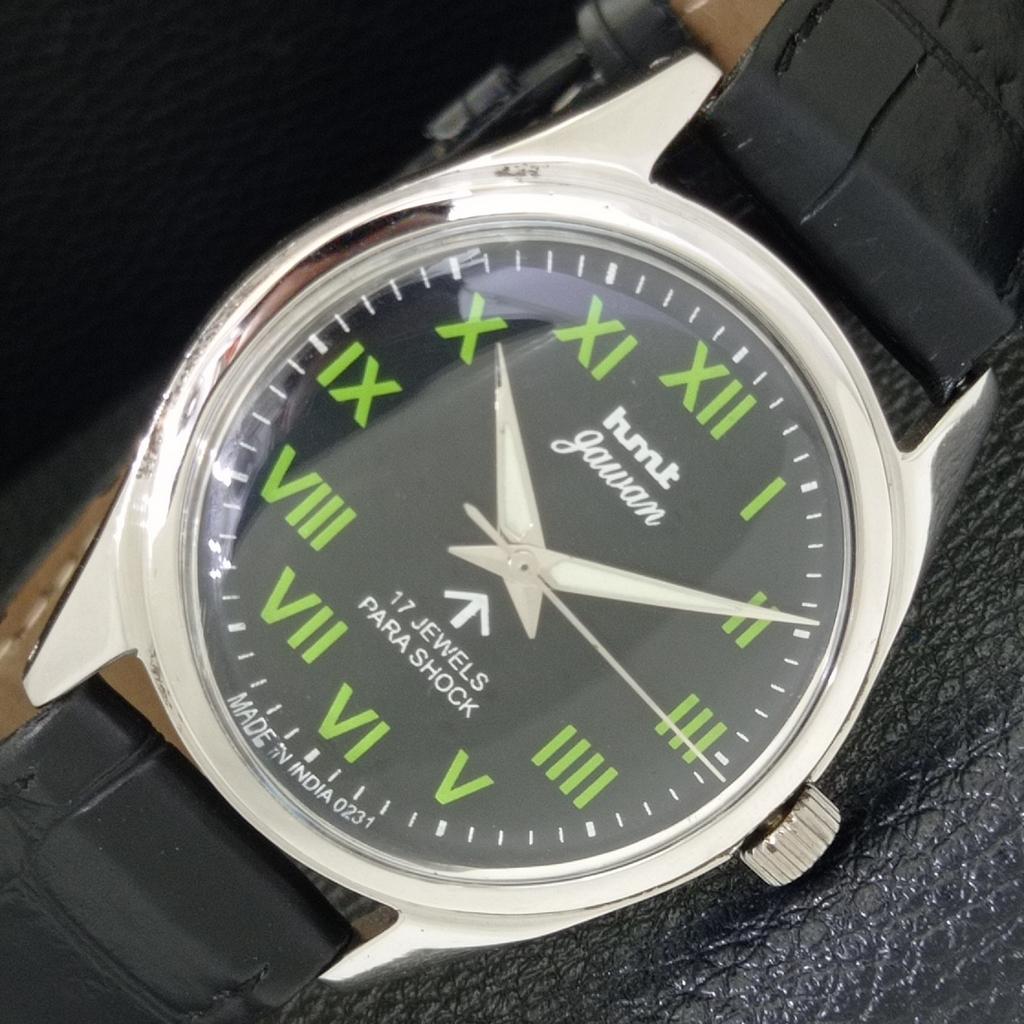 

VINTAGE HMT JAWAN HAND-WINDING INDIAN MENS BLACK COLOR DIAL WATCH a700266-5 R202-a700266