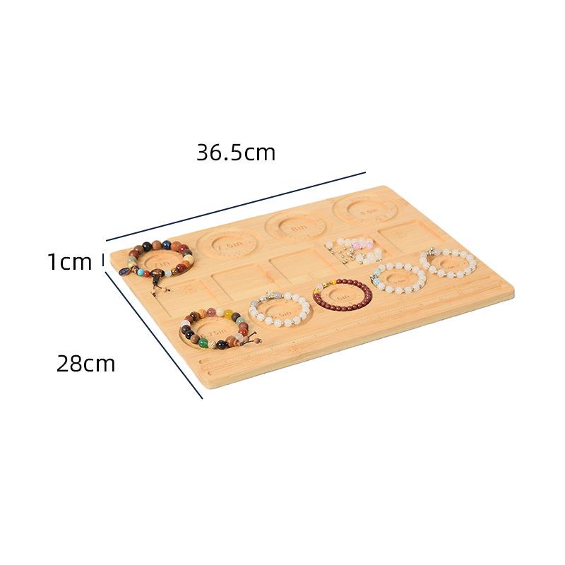 Solid Wood Jewelry Design & Storage Board for DIY Beading with Measuring Scale