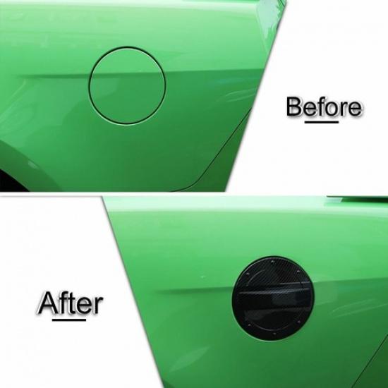 Car Filler Fuel Door Tank Gas Cap Cover Trim Carbon Fiber For Ford Mustang 10-14