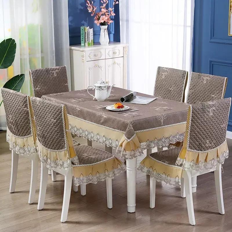 Δαντελένια πλάτη καρέκλας Γραφείο και κάλυμμα καρέκλας Αρχική Ορθογώνιο τραπεζομάντιλο Τέχνη Τραπεζομάντιλο Καρέκλα τραπεζαρίας Ενσωματωμένο μαξιλάρι