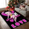 Betty Boop Carpet, Non-slip Office Chair Rug, Digital Print Home Area Rug, Unique Festival Decorations