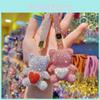 Cute Heart Bear Keychain With Czech Rhinestones For Couples And Gifts