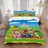 Mario Friends Adventure Print Zestaw pościeli 3-częściowy Poszewka na kołdrę z 2 poszewkami na poduszkę Domowy prezent urodzinowy