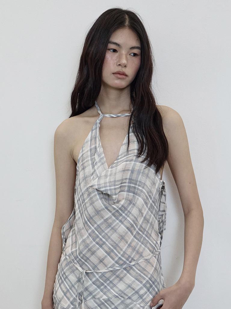 Deoenel Plaid Dress - [Beige]