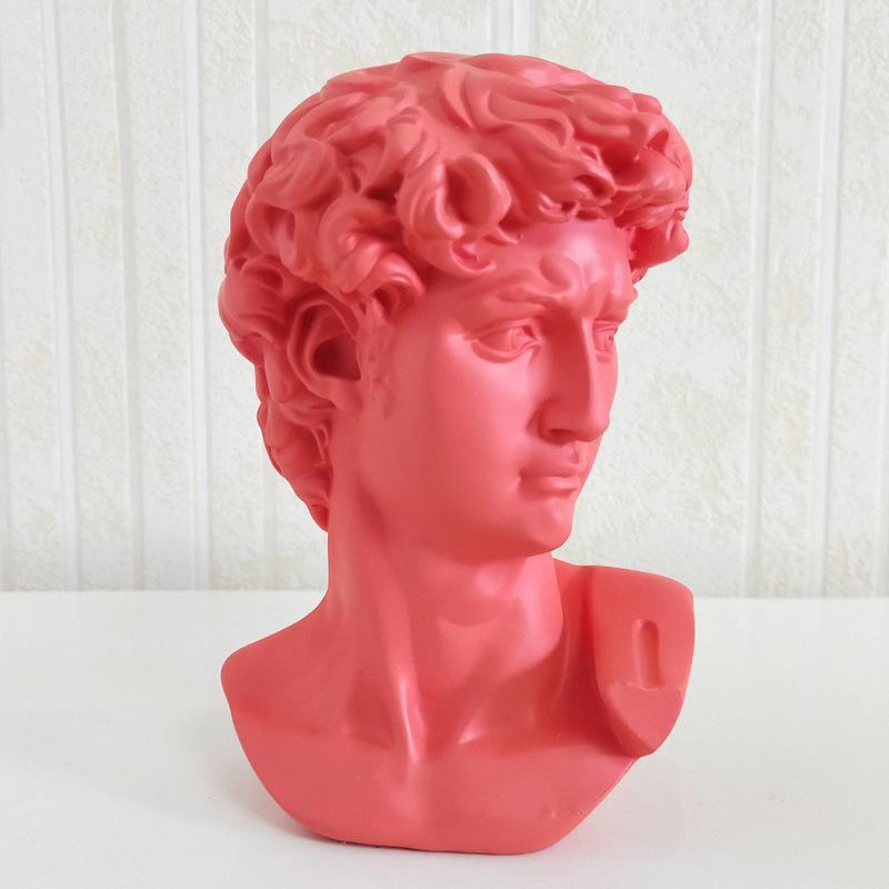 Nordic Resin Bust: David, Venus, Apollo Colored Statue Ornament