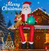 9.51FT Large Inflatable Santa Claus Reindeer Toy Home Decor Ornament Christmas Decoration forYard Xmas Supplies Holiday Gifts