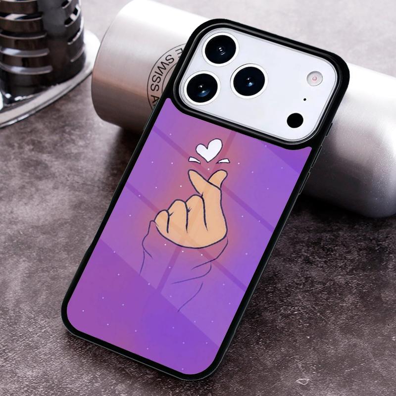 Hand Holding Moon Finger Heart Phone Case for iPhone 17 16 15 Pro Max Air 14 13 12 11 Plus Shockproof Cover