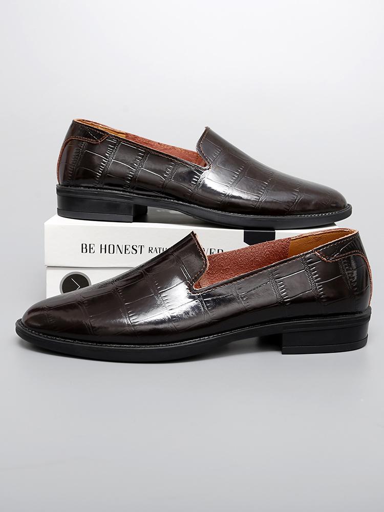 

Новые мужские туфли-лоферы с узором из коровьей кожи на низком каблуке для комфортной дышащей повседневной классической деловой официальной мужской обуви 48 коричневый