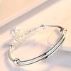 Adjustable Bracelet Silver Color Hollow Bells Ball Bangles for Women Fashion Holiday Gifts Party Wedding Jewelry