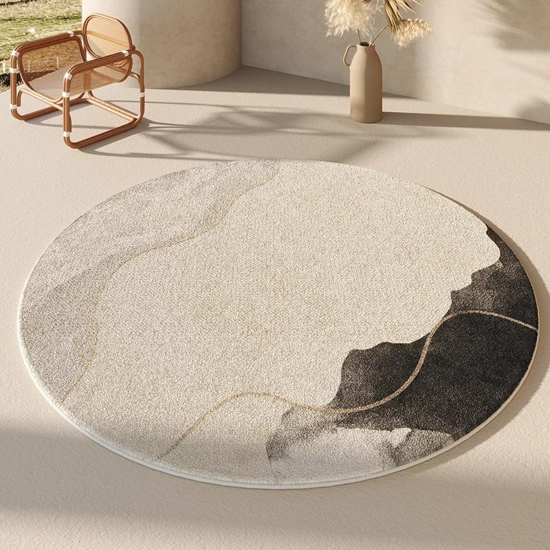Moderní Styl Dekorace Ložnice Kulatý Koberec Domácí Nadýchaný Měkký Koberec Lehký Luxusní Koberce do Obývacího Pokoj Zesílená Plyšová Podložka na Podlahu