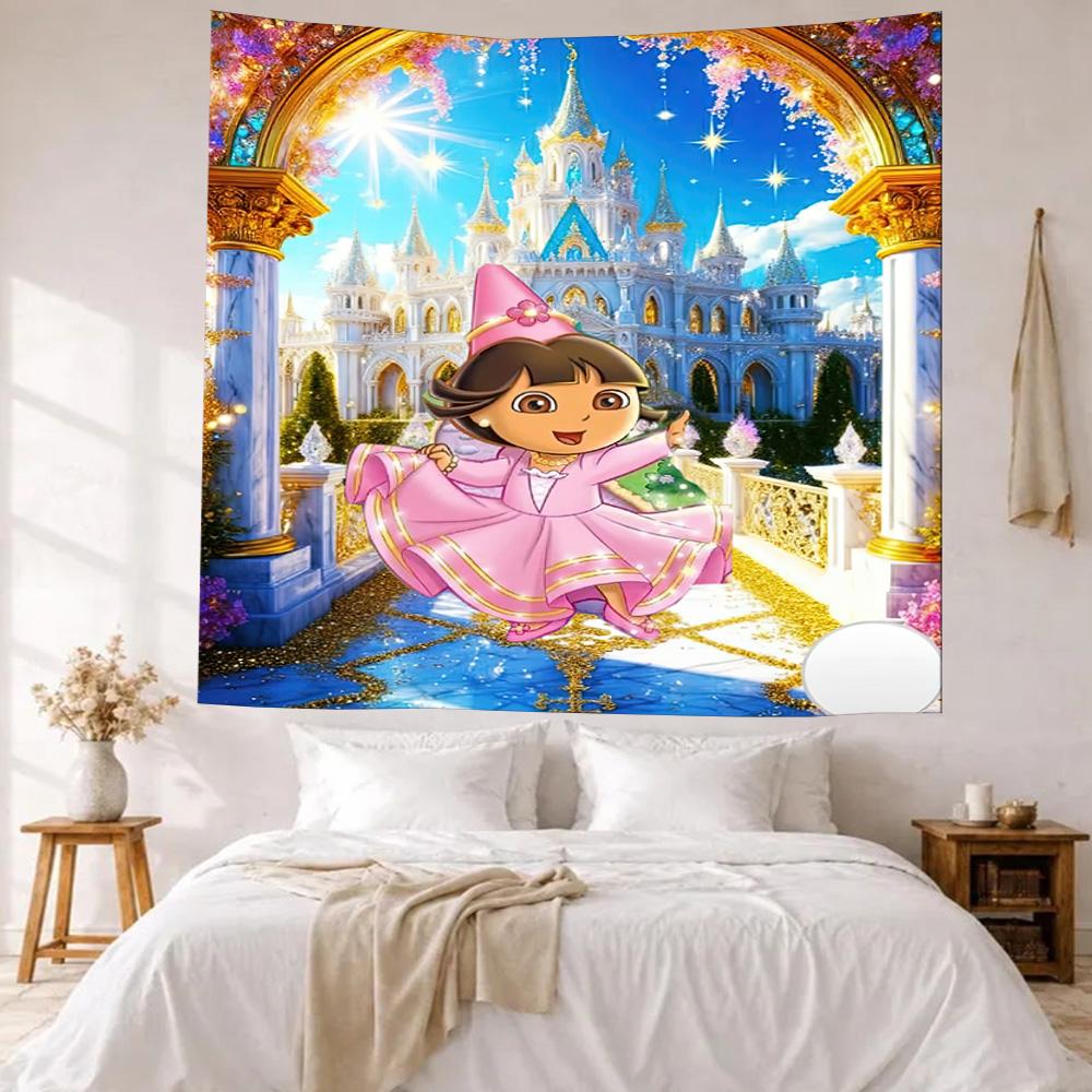 Dora Explorer Wall Decor Tapestry Art For Pet Memorial Birthdaywedding Party Backdrop Family Gift